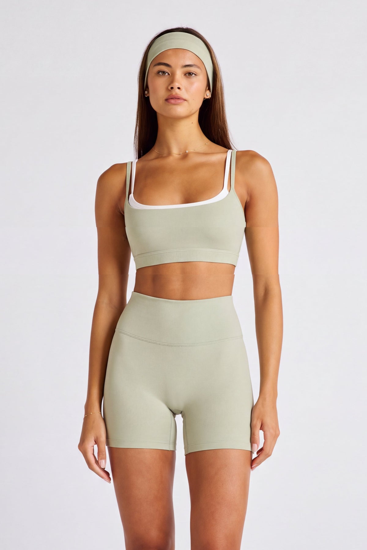 NEW ALLFENIX CloudCore™ Contrast Double Layer Sports Bra - Pistachio