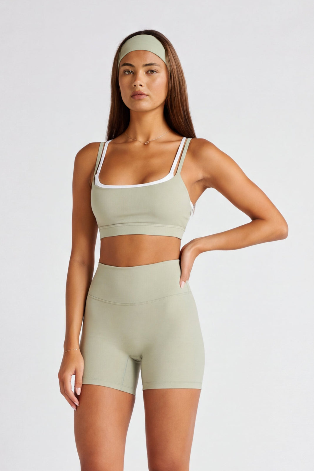 NEW ALLFENIX CloudCore™ Contrast Double Layer Sports Bra - Pistachio