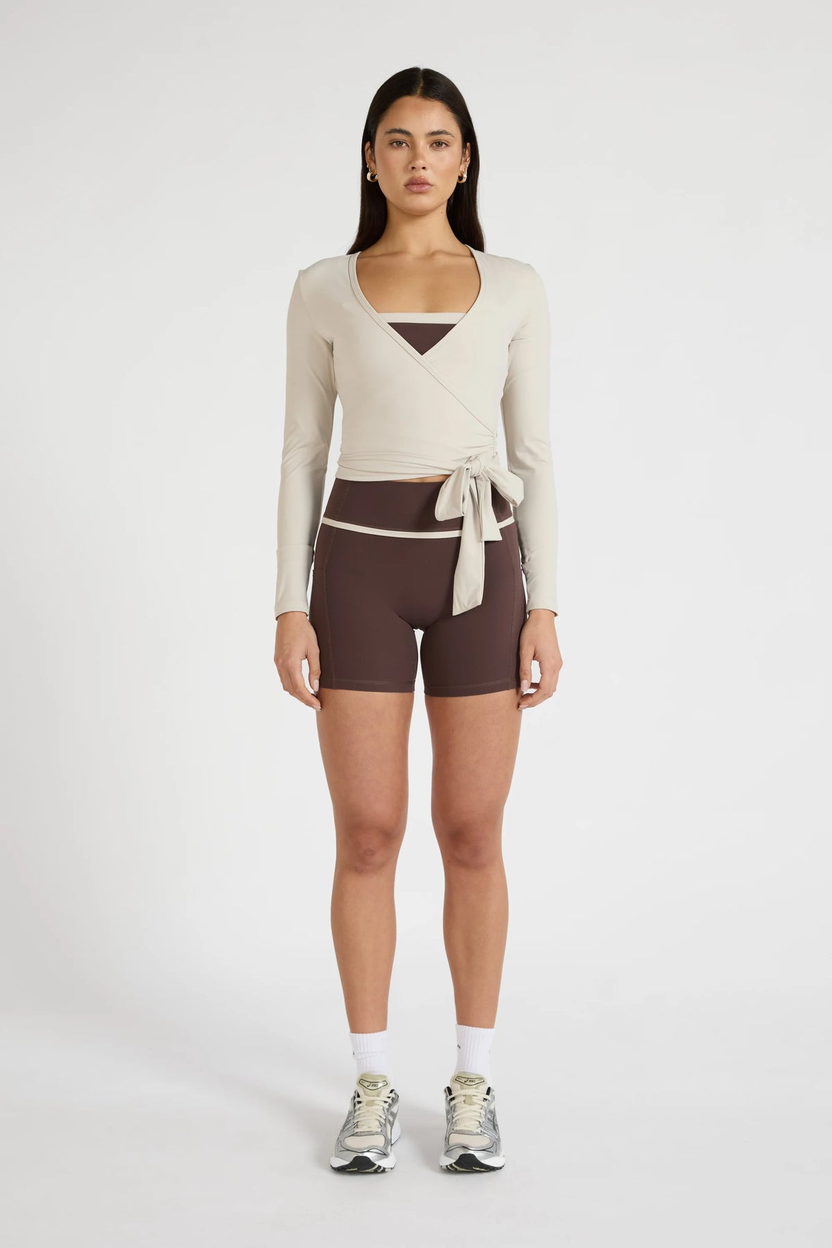 ALLFENIX CloudCore™ Lite Long Sleeve Wrap Top - Stone