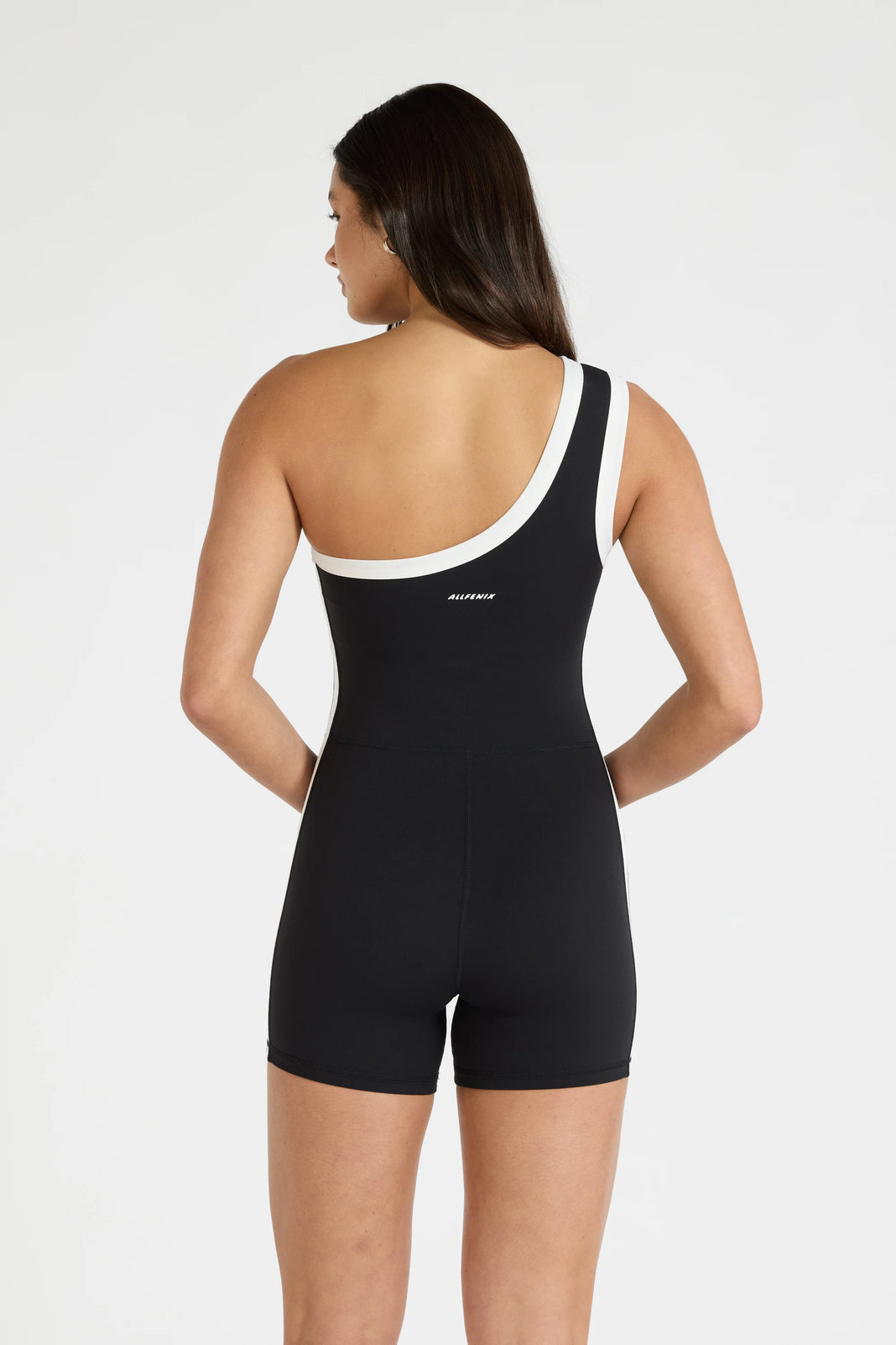 ALLFENIX CloudCore™ Contrast One Shoulder Unitard - Black; White