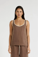 Cupro Contrast Tank - Latte
