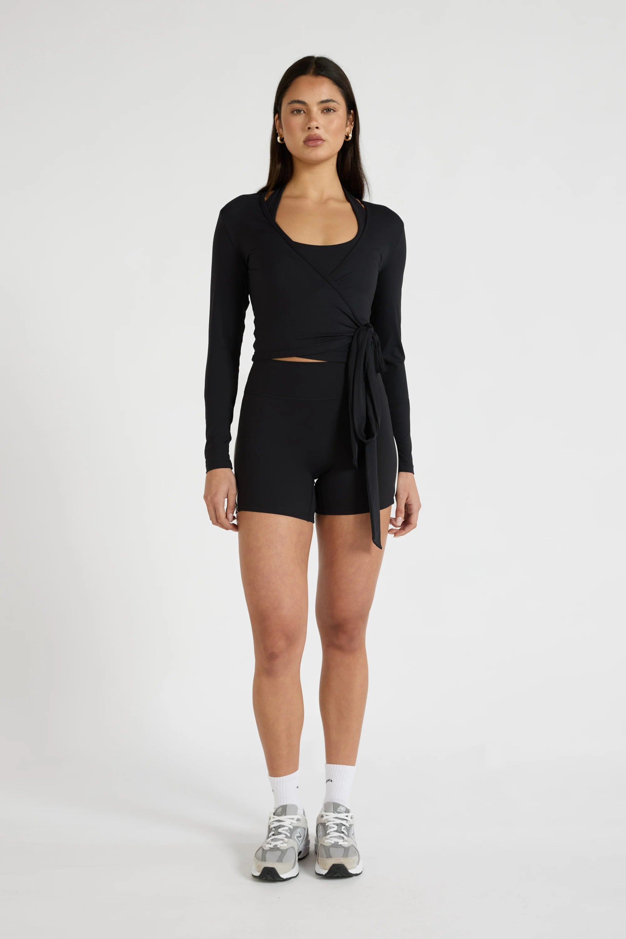 ALLFENIX CloudCore™ Lite Long Sleeve Wrap Top - Black
