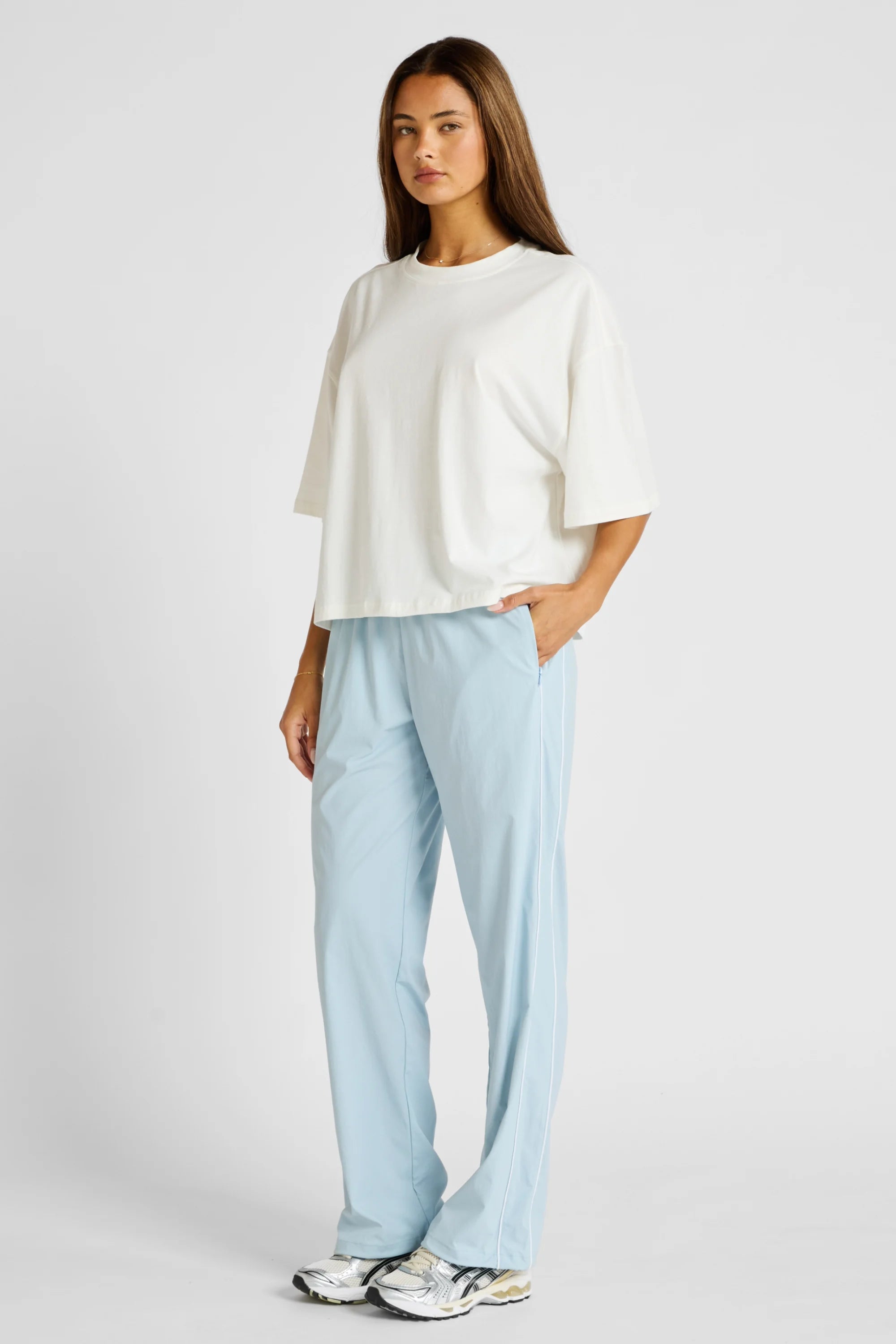 Oversized Cropped Tee - Chalk