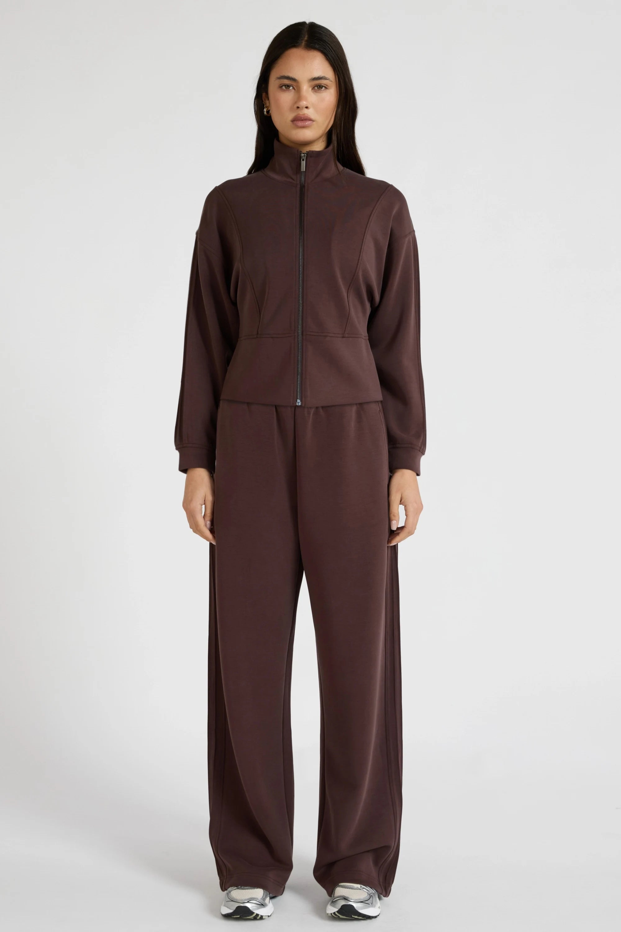 Soft Luxury Panel Full Zip Jacket - Espresso