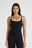 ALLFENIX CloudCore™ Contrast Bind Racer Tank - Black