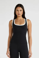ALLFENIX CloudCore™ Contrast Bind Racer Tank - Black