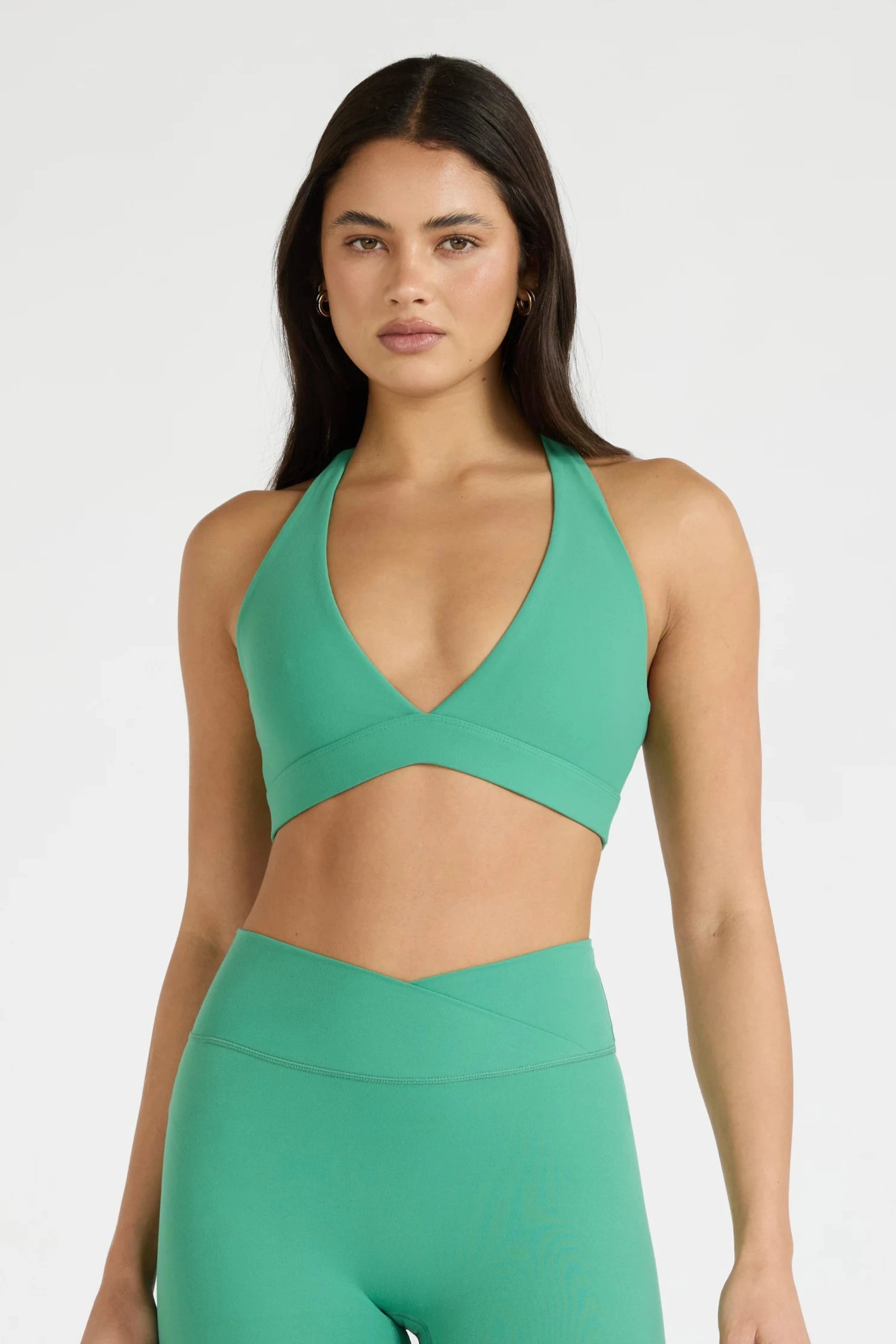 ALLFENIX CloudCore™ Deep V-Neck Sports Bra - Green