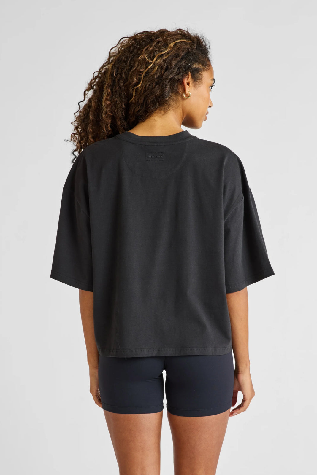 Oversized Cropped Tee - Black