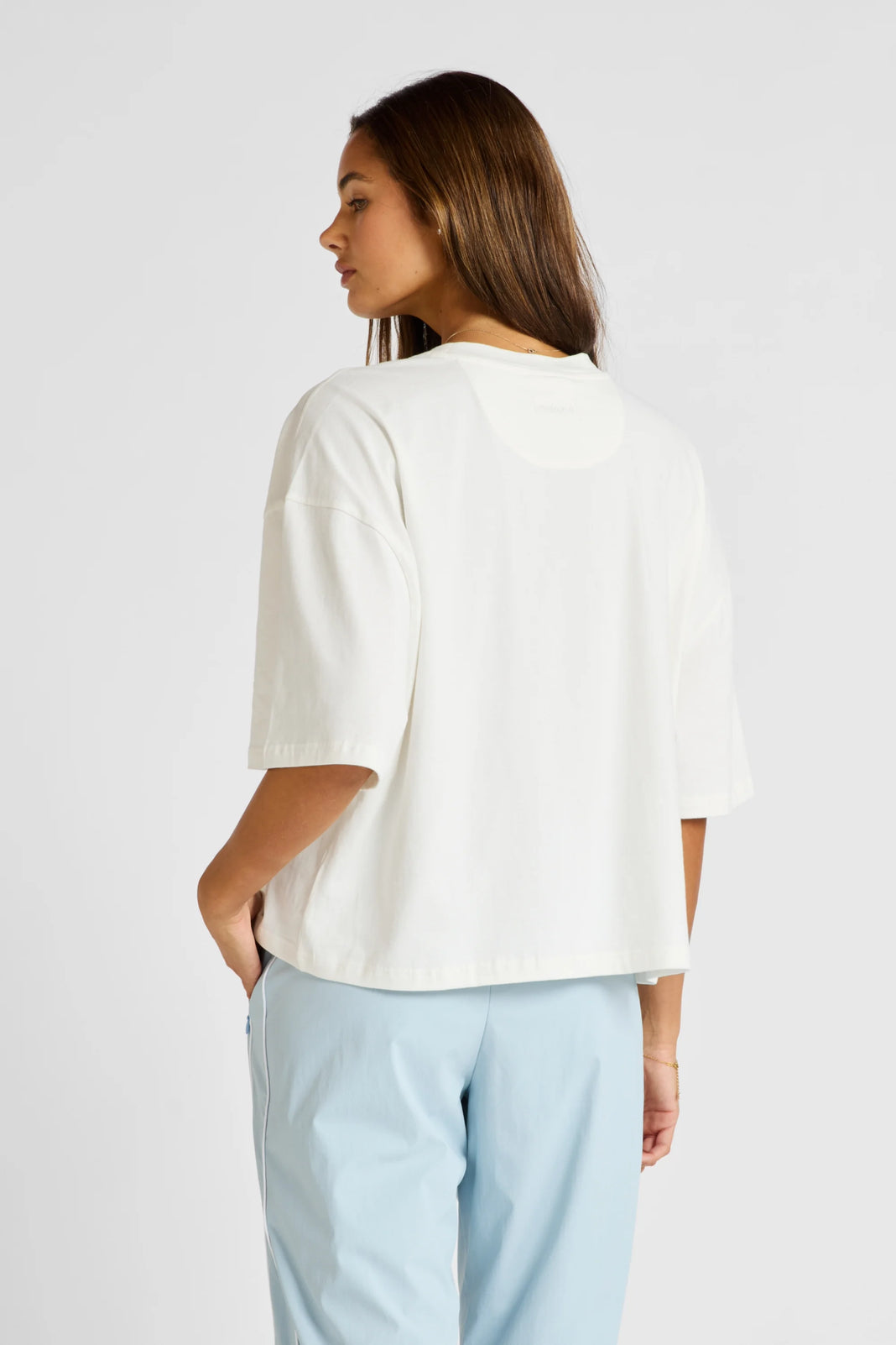 Oversized Cropped Tee - Chalk