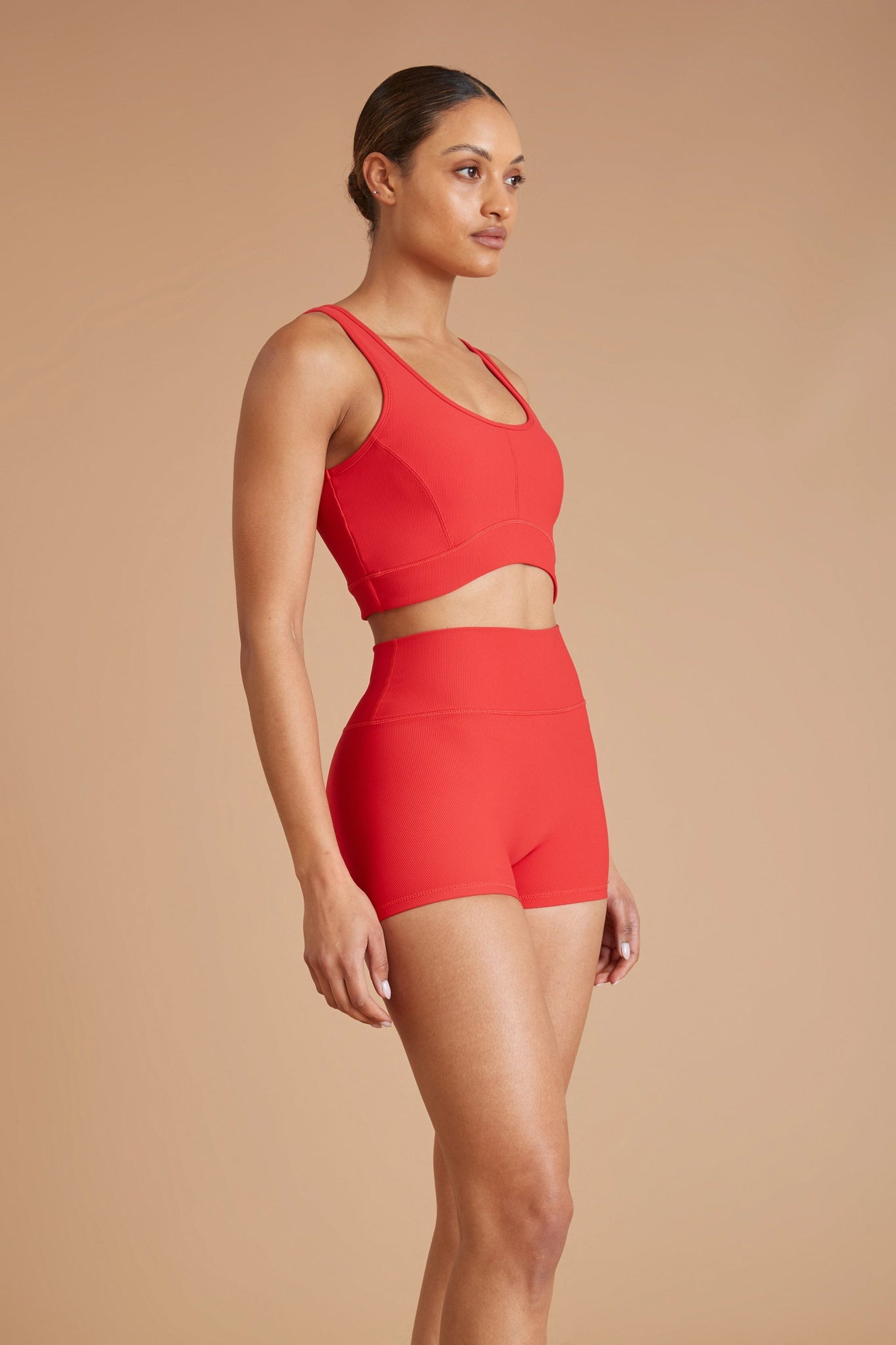 All Access Front Row Ribbed Sports Bra - Rumba Red