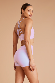Eco Rib Cross Back Sports Bra (Lilac) - All Fenix