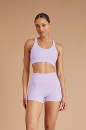 Eco Rib Cross Back Sports Bra (Lilac) - All Fenix