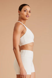 Eco Rib Cross Back Sports Bra (Stone) - All Fenix