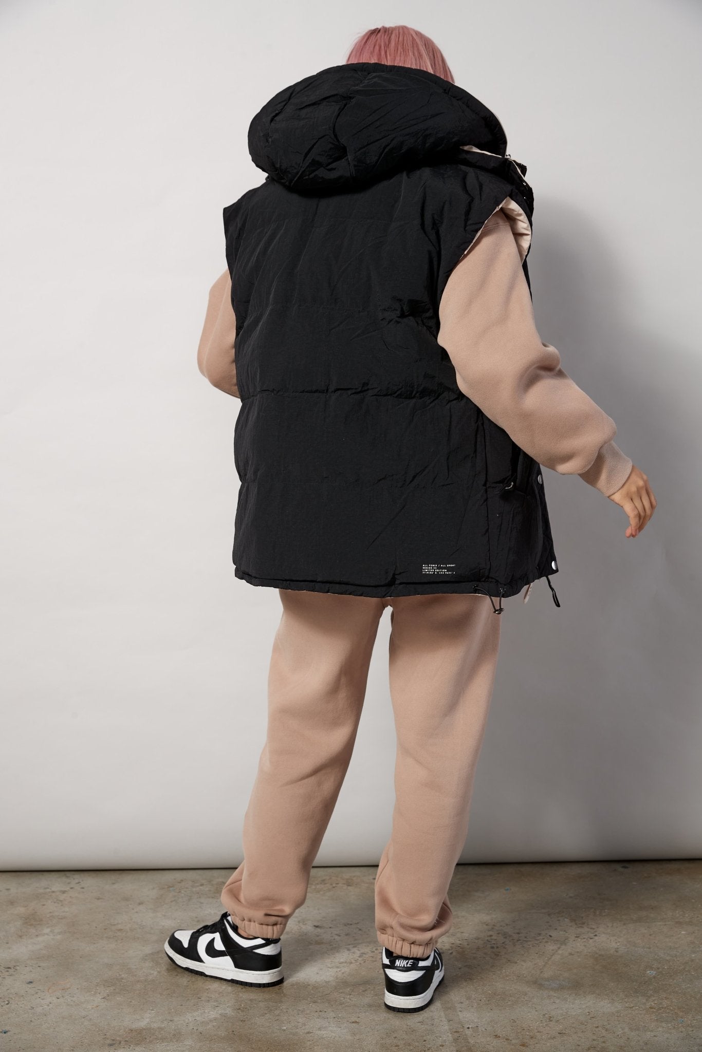 Oversized Reversible Puffer Vest (Clay/Black) - All Fenix